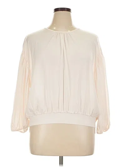 Pre-owned Express 3/4 Sleeve T-shirt In Ivory