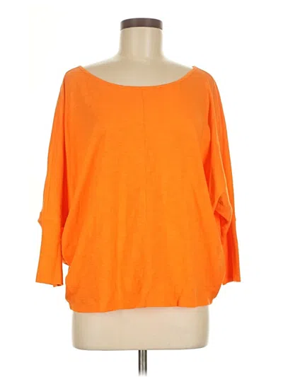 Pre-owned Express 3/4 Sleeve T-shirt In Orange