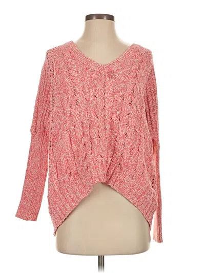 Pre-owned Express 3/4 Sleeve T-shirt In Pink