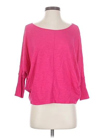 Pre-owned Express 3/4 Sleeve T-shirt In Pink