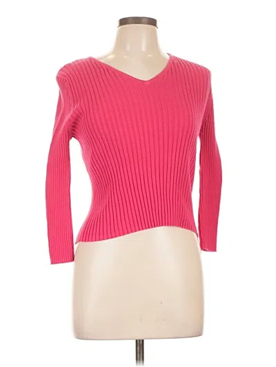 Pre-owned Express 3/4 Sleeve T-shirt In Pink