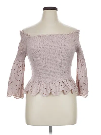Pre-owned Express 3/4 Sleeve T-shirt In Pink