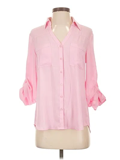 Pre-owned Express 3/4 Sleeve T-shirt In Pink