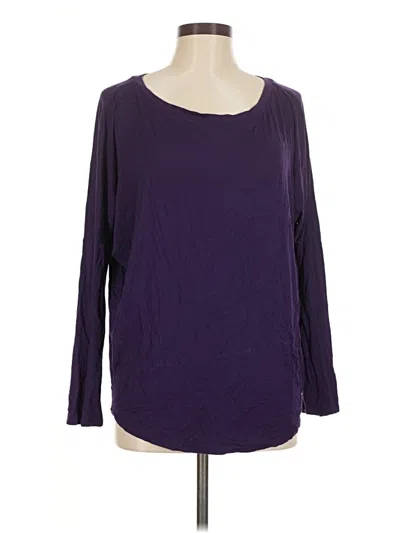 Pre-owned Express 3/4 Sleeve T-shirt In Purple