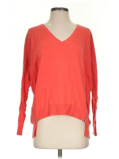 Pre-owned Express 3/4 Sleeve T-shirt In Red