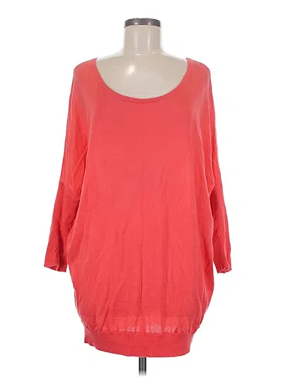 Pre-owned Express 3/4 Sleeve T-shirt In Red