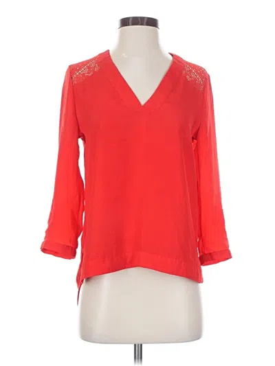 Pre-owned Express 3/4 Sleeve T-shirt In Red