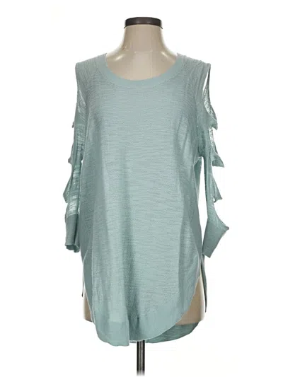 Pre-owned Express 3/4 Sleeve T-shirt In Teal