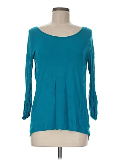 Pre-owned Express 3/4 Sleeve T-shirt In Teal