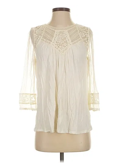 Pre-owned Express 3/4 Sleeve T-shirt In White