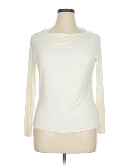 Pre-owned Express 3/4 Sleeve T-shirt In White