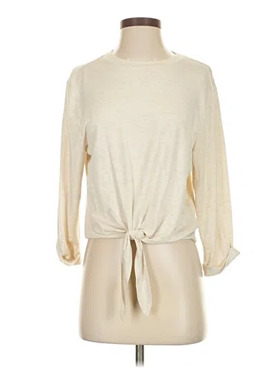Pre-owned Express 3/4 Sleeve T-shirt In White
