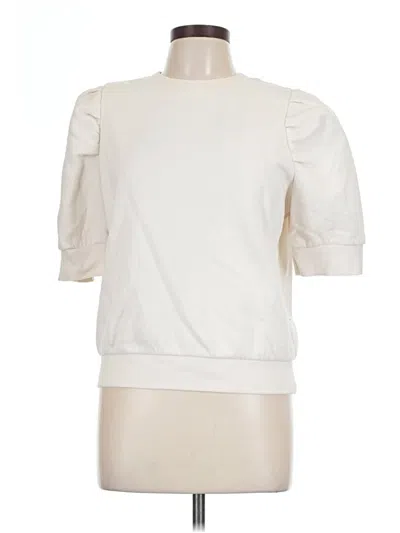Pre-owned Express 3/4 Sleeve T-shirt In White