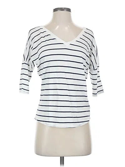 Pre-owned Express 3/4 Sleeve T-shirt In White