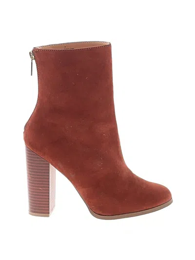 Pre-owned Express Ankle Boots In Brown