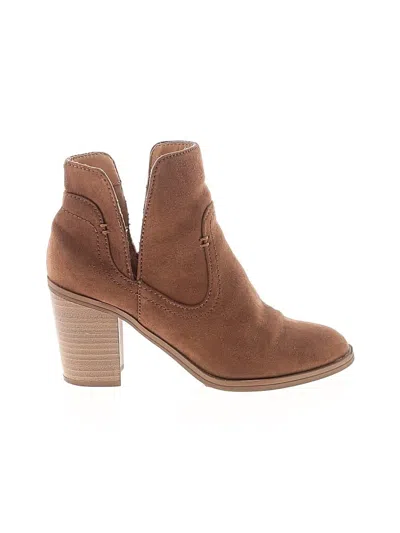 Pre-owned Express Ankle Boots In Brown