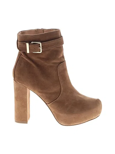 Pre-owned Express Ankle Boots In Brown
