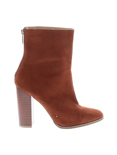 Pre-owned Express Ankle Boots In Brown