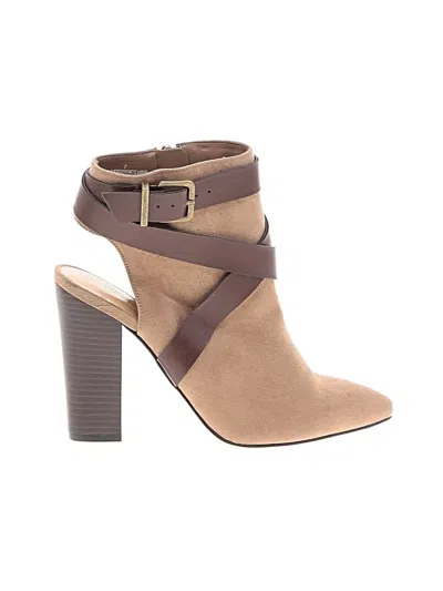 Pre-owned Express Ankle Boots In Tan