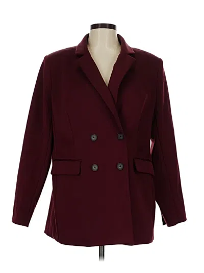 Pre-owned Express Blazer Jacket In Burgundy