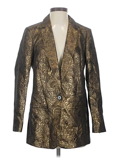 Pre-owned Express Blazer Jacket In Gold