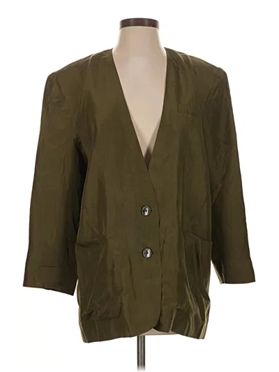 Pre-owned Express Blazer Jacket In Green