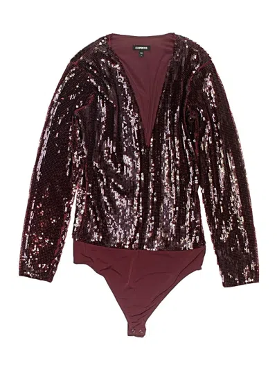 Pre-owned Express Bodysuit In Burgundy