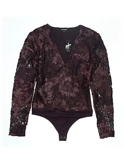 Pre-owned Express Bodysuit In Burgundy