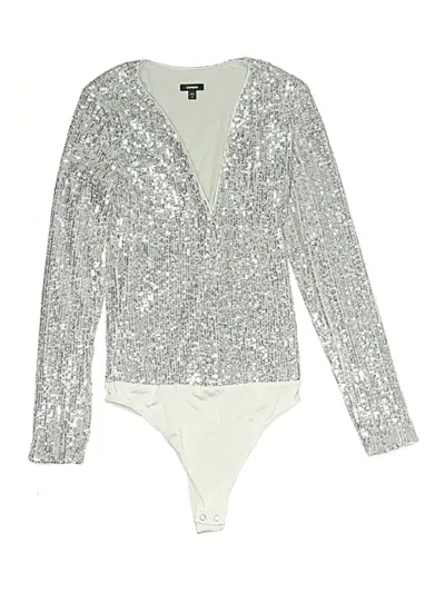Pre-owned Express Bodysuit In Silver