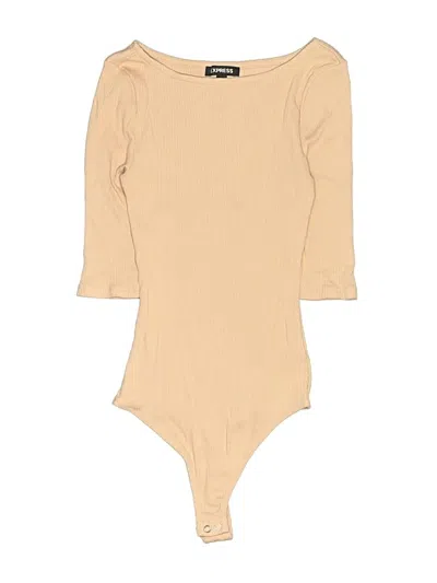 Pre-owned Express Bodysuit In Tan