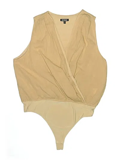 Pre-owned Express Bodysuit In Tan