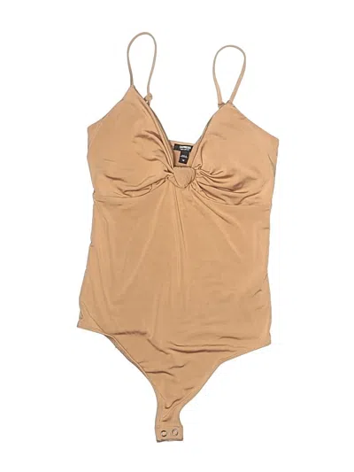 Pre-owned Express Bodysuit In Tan