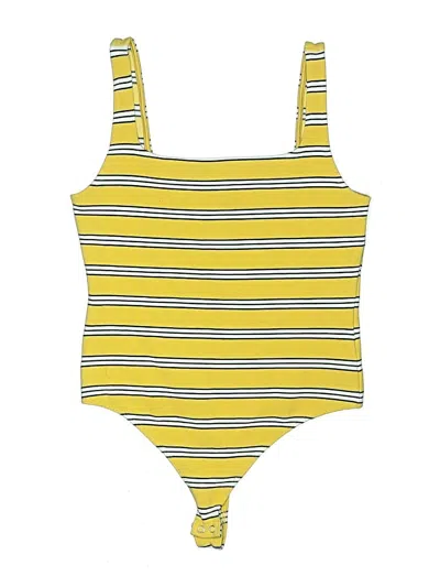 Pre-owned Express Bodysuit In Yellow