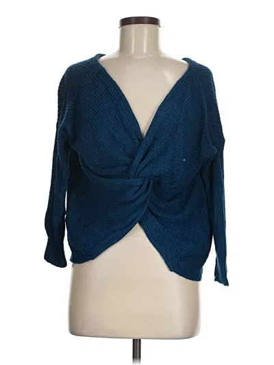 Pre-owned Express Cardigan Sweater In Blue