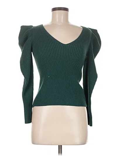Pre-owned Express Cardigan Sweater In Green