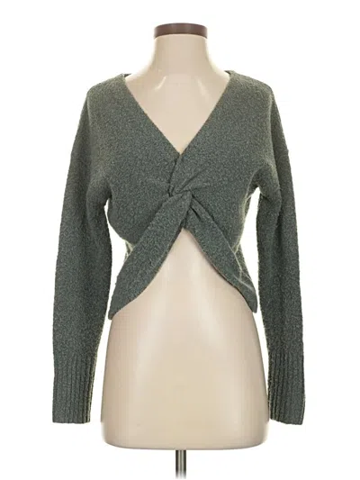 Pre-owned Express Cardigan Sweater In Green