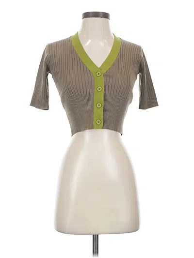 Pre-owned Express Cardigan Sweater In Green