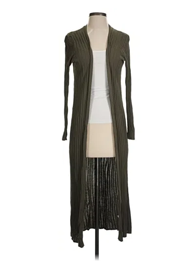 Pre-owned Express Cardigan Sweater In Green