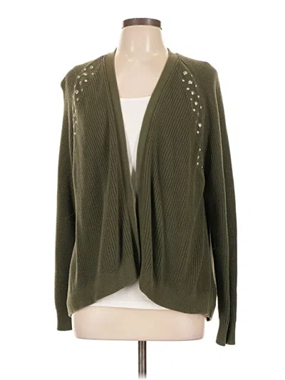 Pre-owned Express Cardigan Sweater In Green