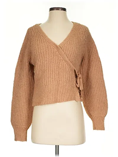 Pre-owned Express Cardigan Sweater In Tan