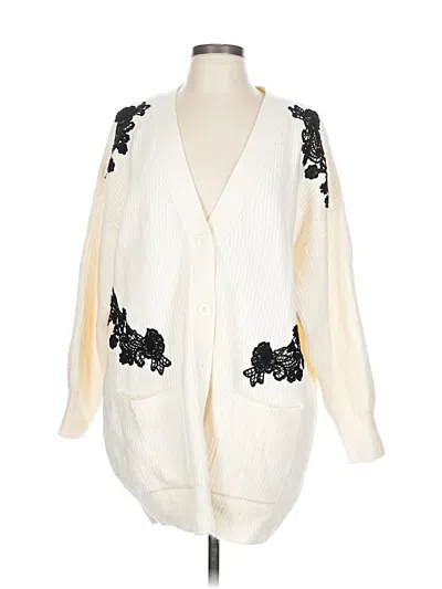Pre-owned Express Cardigan Sweater In White