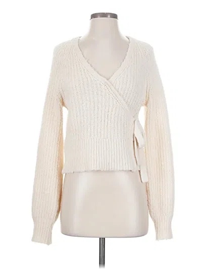 Pre-owned Express Cardigan Sweater In White