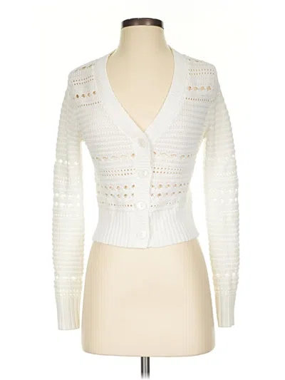 Pre-owned Express Cardigan Sweater In White