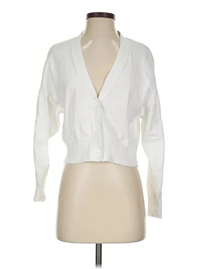 Pre-owned Express Cardigan Sweater In White