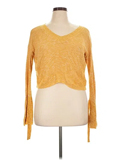 Pre-owned Express Cardigan Sweater In Yellow