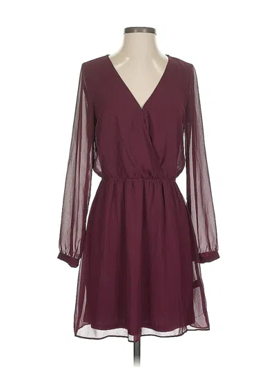 Pre-owned Express Casual Dress In Burgundy