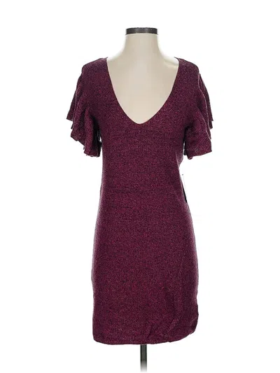 Pre-owned Express Casual Dress In Burgundy