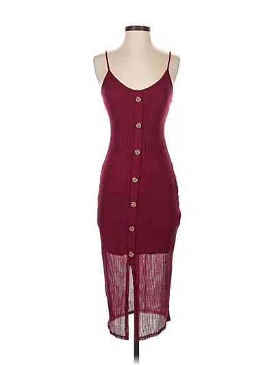 Pre-owned Express Casual Dress In Burgundy