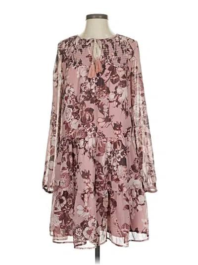 Pre-owned Express Casual Dress In Burgundy