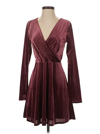 Pre-owned Express Casual Dress In Burgundy